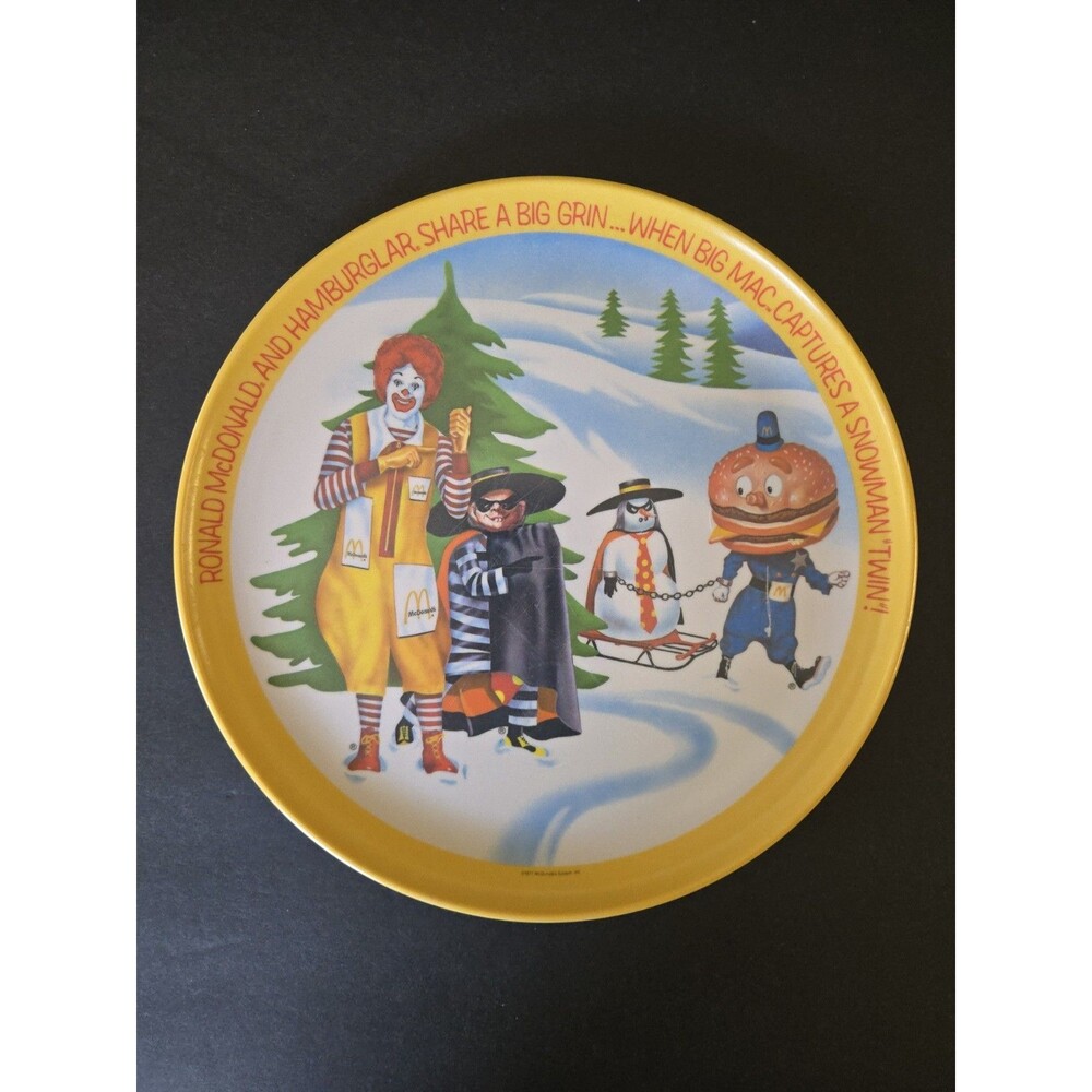 Ronald McDonald and Hamburglar Plate 1977 Lexington McDonald System inc
